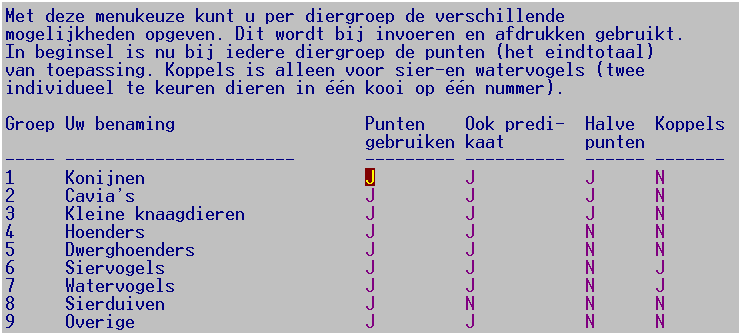 Belangrijk: bij de update wordt de reservediergroep 9 automatisch gekoppeld aan bond 2! Voorheen was dat bond 4 maar die is nu vervallen.