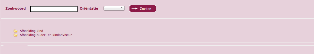 De Beeldbank Onder zoekwoord staan 2 mappen nl Afbeelding Kind en Afbeelding ouder- en