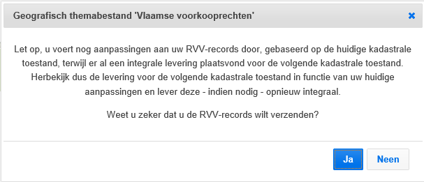 Stap 3B: Aanpassen RVV-records aan de nieuwe kadastrale toestand Tijdens de sperperiode: