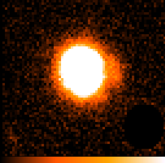2.5. DATAREDUCTIE FORS 25 is een foto van een standaardster afgebeeld waarbij een ander object gemaskt werd, zodat enkel het licht van de ster gebruikt wordt bij de bepaling van het fotometrisch