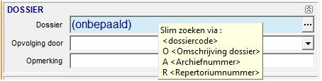 Dossier Via enkele slimme zoekers, vinden we snel het overeenstemmend dossier.