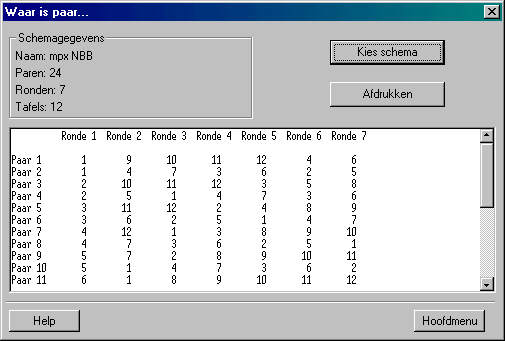 202 Hoofdstuk 10: Schema's in het NBB-Rekenprogramma Waar is paar Zeker bij grote lijnen kan het nog wel eens lastig zijn om een paar te vinden.