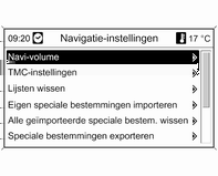 168 Infotainmentsysteem Informatie over de kaartdisplay Aan de de rechterkant van het display wordt de volgende informatie weergegeven: Een kompassymbool dat de noordelijke richting aangeeft.