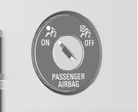 52 Stoelen, veiligheidssystemen Gordijnairbagsysteem Airbag deactiveren Wanneer u een kinderveiligheidssysteem op de passagiersstoel voorin monteert, moet u de frontale en zijdelingse airbags van