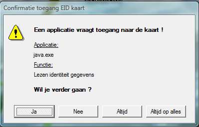 o Bij volgende melding kies je best Altijd op alles. Dan zal de melding de volgende keren niet meer verschijnen.