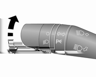 98 Verlichting Om in te schakelen indrukken. Richtingaanwijzers Om vijfmaal te knipperen, bijv. om van rijstrook te wisselen, de hendel tot tegen het weerstandspunt duwen en loslaten.