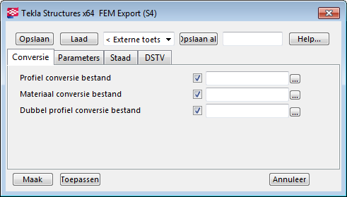 6 Conversiebestanden Met conversiebestanden worden de namen van profiel, dubbel profiel en materiaal van Tekla Structures toegewezen aan namen die in andere software worden gebruikt.