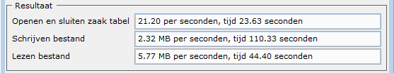 Rechts onderin uw scherm wordt een voortgang van de performance test getoond.