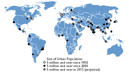 cities In 2050 it will be 70% of 10 billion!