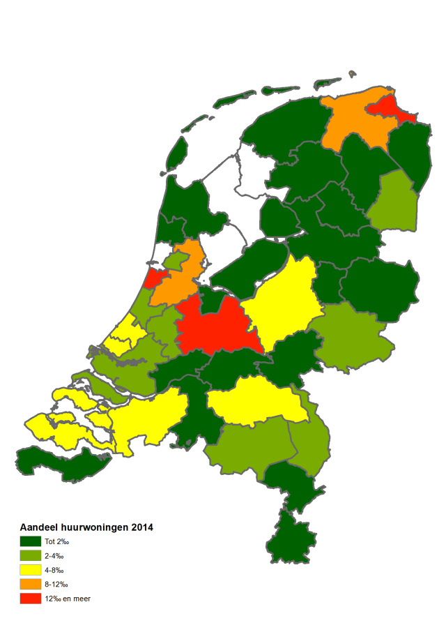 Verhoudingsgewijs zijn in 2014 de meeste vergunningen verstrekt in de regio Noordoost-Groningen, de provincie Utrecht en de agglomeratie Haarlem.