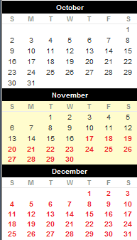 2. Klik in de minikalender aan de linkerkant op gelijk welke datum