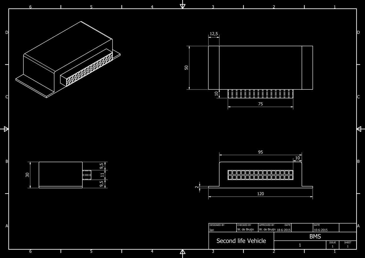 BMS Plaatsing en bevestiging De BMS module biedt plaats voor