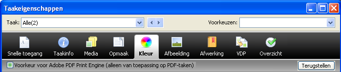 AFDRUKMETHODEN 71 2 Schakel het selectievakje Voorkeur voor Adobe PDF Print Engine in.