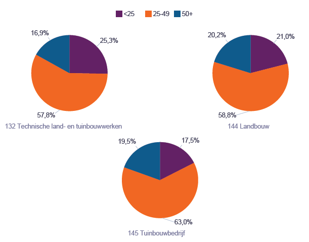 Figuur 4: Verdeling van de loontrekkenden volgens leeftijd en PC (Vlaams Gewest, 2010)