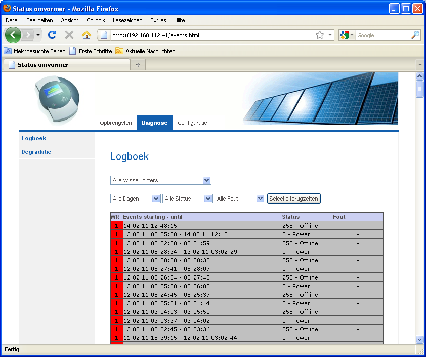 Bediening met de webbrowser op het eigen netwerk 2.5.