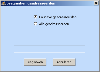 Geadresseerden In het geadresseerdenscherm kunt u een nieuwe bestemmelingen aanmaken, een bestaande bestemmeling verbeteren, wijzigen of verwijderen.