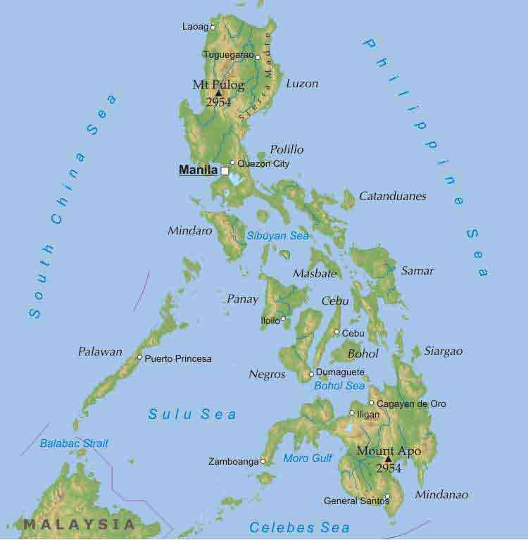 De Filipijnen situering De grootste twee eilanden zijn Luzon en Mindanao.
