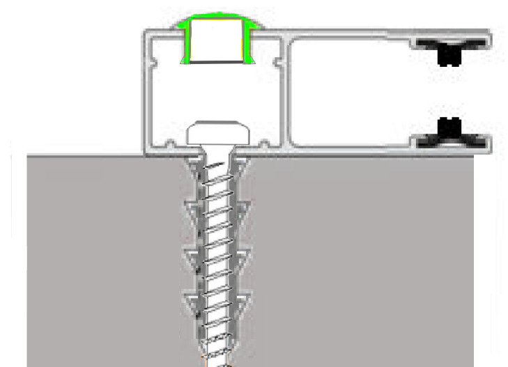 Boor de afgetekende gaten in de geleiders met boor 6 mm. Boor de voorzijde van de geleider door met boor 10 mm.