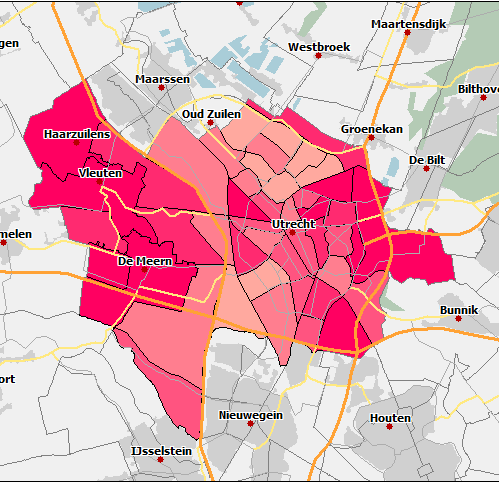 Figuur 3 Opkomstpercentages bevolkingsonderzoek borstkanker gemeente Utrecht per postcode Tabel 2 Verwijscijfers* Verwijscijfers 2014 2013 2012 2011 Aantal verwijzingen 5.658 5.446 5.823 5.