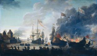 Antwoord 10 1. de overwinning op de Engelsen tijdens de Slag bij Chatham. De Nederlanders en de Engelsen voerden in de 17 de eeuw vaak oorlog op zee.