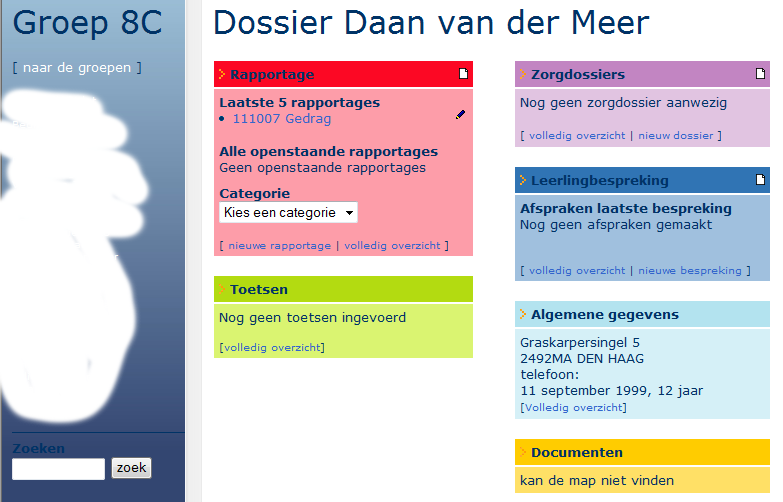 Zorgmanager Zorgmanager in volksmond ZOMA Digitaal dossier waarin leerkrachten verslag doen: Groepsoverdracht,