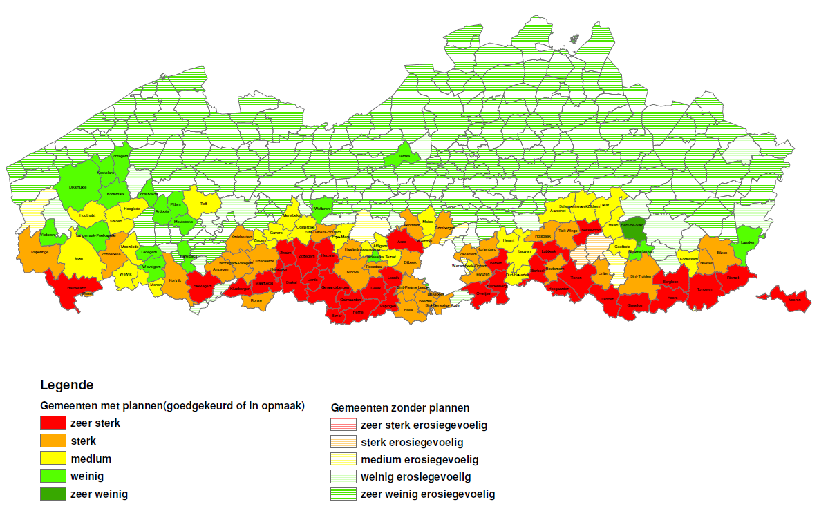 Erosiebestrijdingsplannen Stand van zaken - 106 gemeenten beschikken over een goedgekeurd