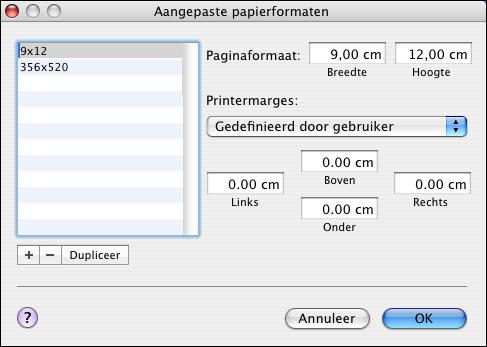 AFDRUKKEN VANUIT MAC OS X 39 EEN AANGEPAST PAGINAFORMAAT DEFINIËREN IN MAC OS X V10.5 EN V10.4 1 Kies Pagina-instelling in het menu Archief van de toepassing. 2 Mac OS X v10.