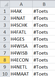 Eventueel toetsen importeren Bouw in Excel bestand met