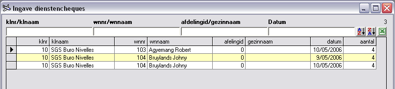 Belangrijk om weten is dat je met de muis enkel een groen of rood vakje kan selecteren en aanpassen. Een wit vakje selecteren heeft geen betekenis in HiAnt.