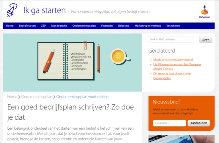 Ikgastarten.nl Stappenplannen en voorbeelden om je ondernemingsplan vorm te geven.