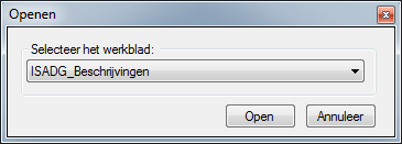 Selecteer in de keuzelijst het werkblad dat de archiefbeschrijvingen bevat en klik op Open Atomis opent het geselecteerde werkblad. Blanco rijen worden automatisch weggefilterd. 2.