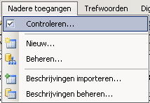 Selecteer de nadere toegang waarvoor je beschrijvingen wil maken. En klik op Start. In het hoofdscherm wordt de structuur van de nadere toegang weergegeven.