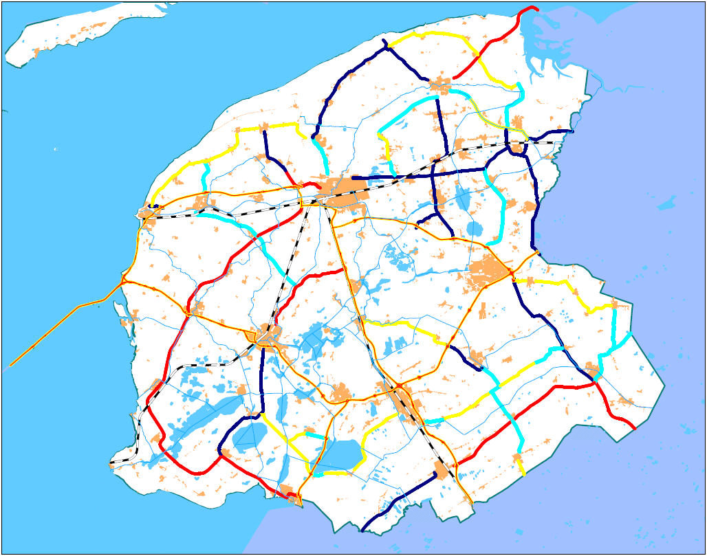 Bijlage 3: Wegencategorisering provincie Fryslân Hiernaast is de gehanteerde categorisering van wegen weergegeven, zoals in deze herijking van de onderhoudsbeleidskaders is gebruikt voor het bepalen