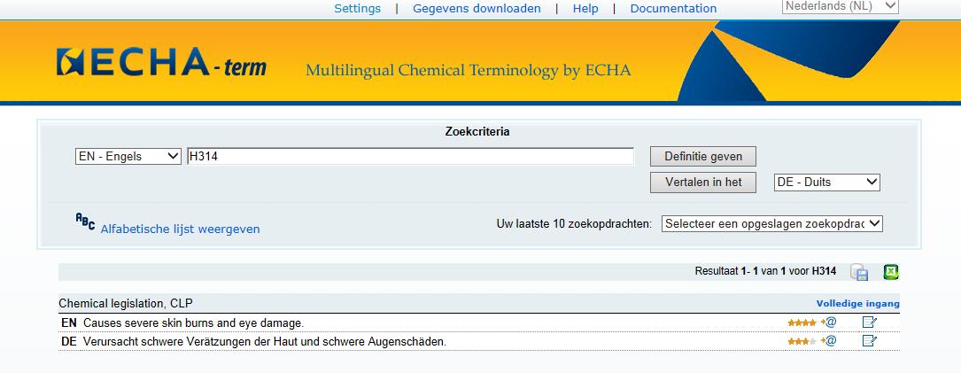 H en P zinnen vertaling : http://echa.cdt.europa.