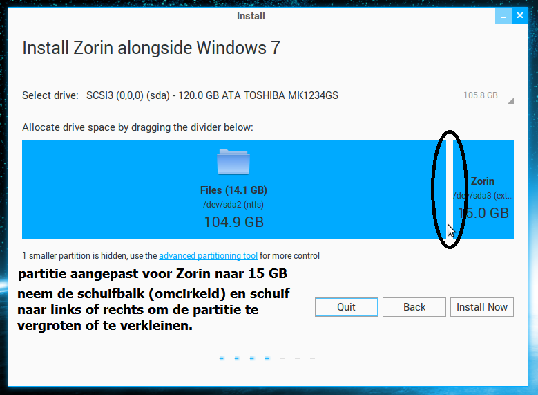 Handleiding installatie Zorin OS 9 Core 15 Ik zeg het nog eens, die keuze moet u zelf maken.