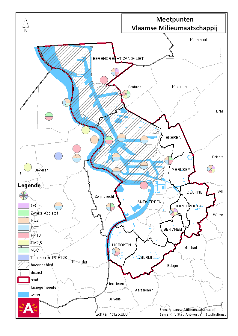 Kaart 1: Meetpunten van de Vlaamse