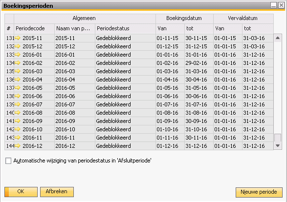 Klik tenslotte nog op OK om het scherm Boekingsperioden te verlaten.