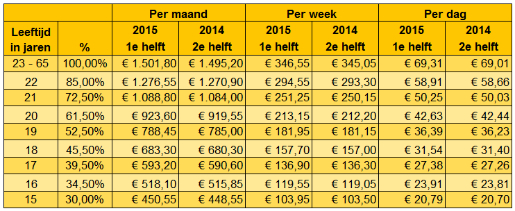 1.1 Aan het werk Het minimumloon hangt onder de 23 jaar af