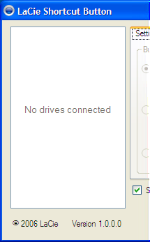 Als er geen drives op de USB- of FireWire-bus kunnen worden gedetecteerd, zal de lijst No drives connected (geen drives aangesloten) weergeven. Zie B in Afb. 3.6.4.A (Mac) en 3.6.4.B (Windows).