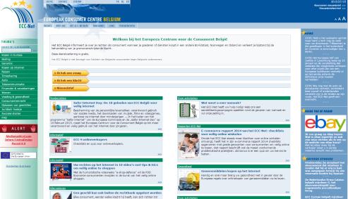 Informatie & visibiliteit ECC België 2014 Website: De website van ECC België bestaat in 3 talen (NL+FR+ENG) en heeft in 2014 158.660 bezoekers gehad.