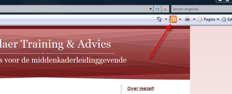 Als op de betreffende Internetpagina RSS feeds zijn te vinden, wordt