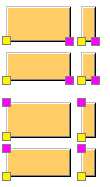 Optie De isolatie is gesplitst in verticale richting. De isolatie is gesplitst in horizontale en verticale richting. Definieer het aantal delen in het midden en de breedte ervan.