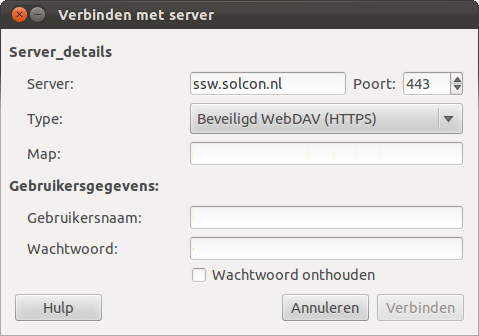 2.4 Qdisk in Ubuntu Om de QDisk als schijf te gebruiken in Ubuntu, volgt u onderstaande stappen: 1. kies via Nautilus verbinden met server 2. Voer voor Server in: <servernaam> 3.