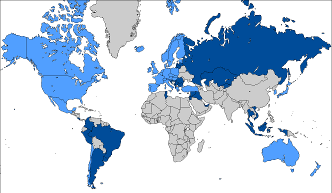 De deelnemende landen/economieën: 34 OESO-landen: Australië, België, Canada, Chili, Denemarken, Duitsland, Estland, Finland, Frankrijk, Griekenland, Hongarije, Ierland, IJsland, Israël, Italië,