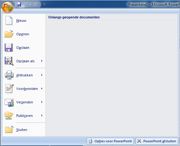 2010 Een menu-structuur verschijnt: 2007 Kies voor Opslaan Op het scherm verschijnt het volgende dialoogvenster: In het tekstvak Bestandsnaam, waar de cursor al staat, kunt u de naam van de