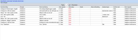 Bevindingen sorteren via raster (export naar Excel) Er bestaat de mogelijkheid om alle bevindingen te sorteren (bijvoorbeeld alle werkzaamheden aan de ondergronden) opdat een werklijst in Excel kan
