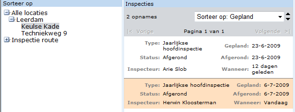 U kunt eventueel nieuwe bevindingen invoeren door een toestel te selecteren en nieuwe bevinding te kiezen: U kunt er ook voor kiezen de inspectie(s) af te ronden.