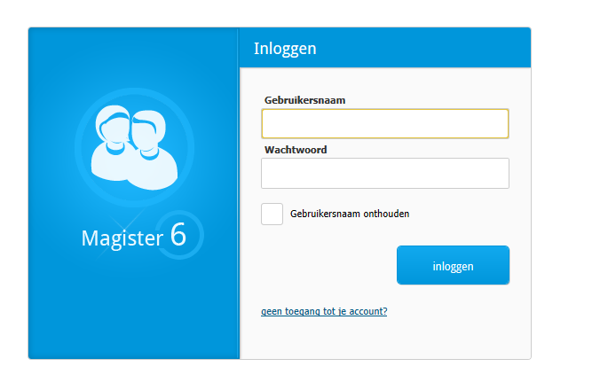 Aanmelden Om te werken met Magister 6 moet de browser Google Chrome, Internet Explorer vanaf versie 11, Firefox of Safari op uw computer geïnstalleerd zijn. Ga naar de website van school; www.