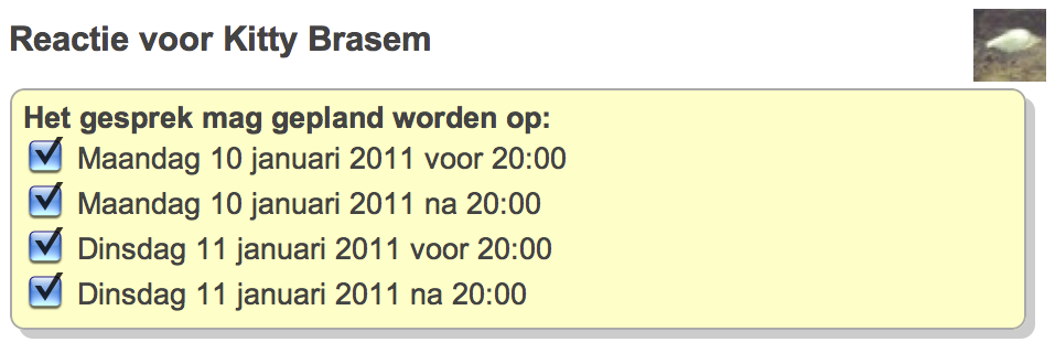 Aangeven dat bepaalde leerlingen niet ingepland hoeven te worden, bijvoorbeeld omdat er apart een gesprek zal worden gepland.