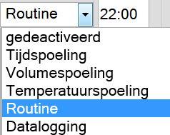 Parametrering SLAVE 1.5 en 1.6 (temperatuurspoeling) Type kiezen (temperatuurspoeling) Nadat er een regel via REGEL TOEVOEGEN is ingevoegd, wordt het regeltype geselecteerd.